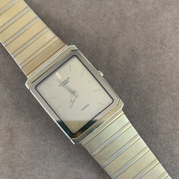 Vintage Unisex 18 Karat Heavy Gold Plated Lassale by Seiko luxury Watch - Picture 4 of 9